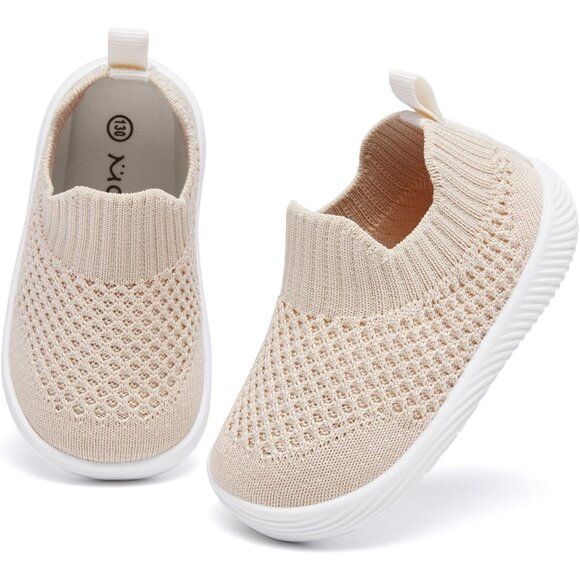 Morendl Boy Girls Cream Non Slip SlipperToddler Infant Walking Baby Sneakers - Picture 1 of 6